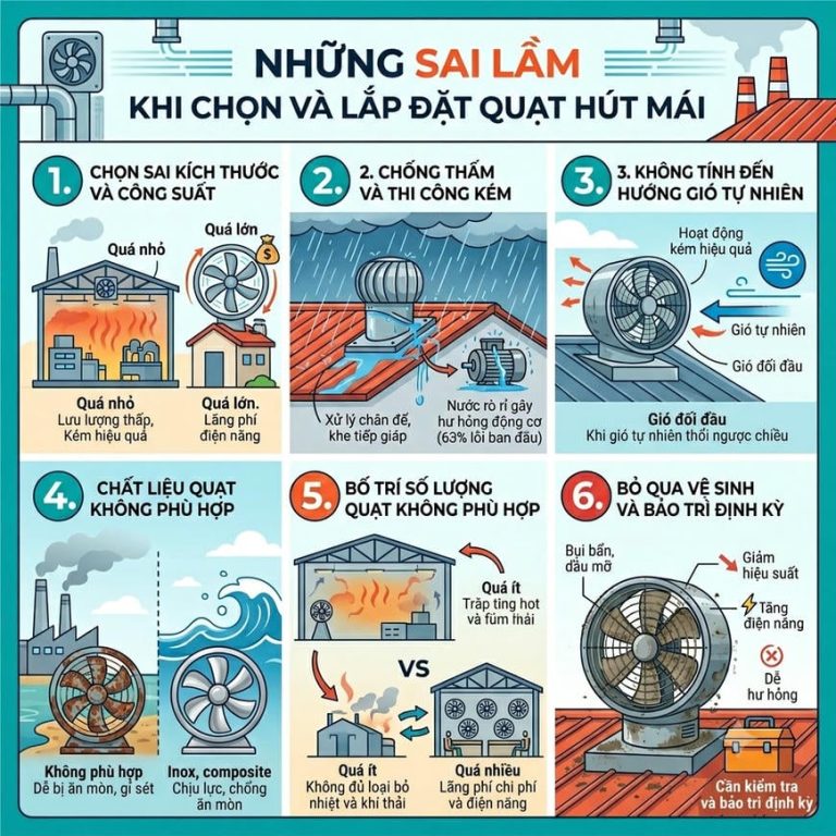 Những sai lầm khi chọn quạt hút mái cần phải biết